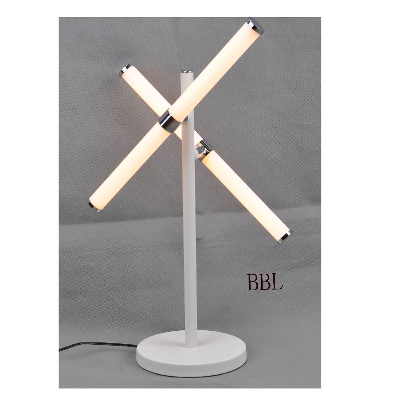 مصباح طاولة LED مع أنبوب أكريليك قابل للتدوير 2 قطعة ، بدون ظل